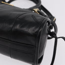 PRADA Hand Bag Leather 2way Black Gold Auth BA15993SAM-18
