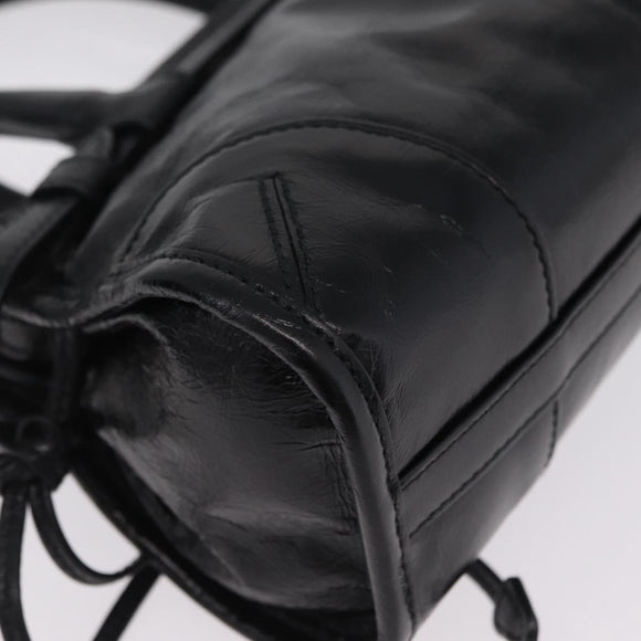 PRADA Hand Bag Leather 2way Black Gold Auth BA15993SAM