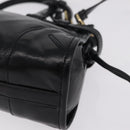 PRADA Hand Bag Leather 2way Black Gold Auth BA15993SAM-20