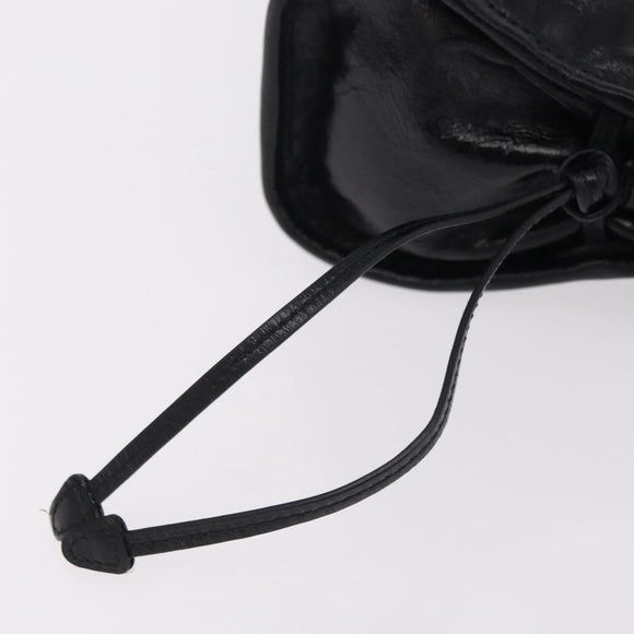 PRADA Hand Bag Leather 2way Black Gold Auth BA15993SAM