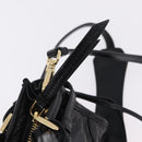 PRADA Hand Bag Leather 2way Black Gold Auth BA15993SAM-24