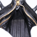 PRADA Hand Bag Leather 2way Black Gold Auth BA15993SAM-27