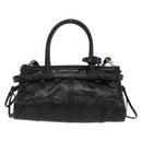PRADA Hand Bag Leather 2way Black Gold Auth BA15993SAM-3