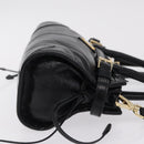 PRADA Hand Bag Leather 2way Black Gold Auth BA15993SAM-4