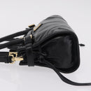 PRADA Hand Bag Leather 2way Black Gold Auth BA15993SAM-5