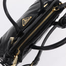 PRADA Hand Bag Leather 2way Black Gold Auth BA15993SAM-6