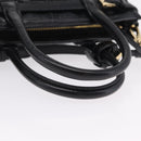 PRADA Hand Bag Leather 2way Black Gold Auth BA15993SAM-7