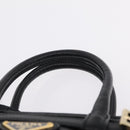 PRADA Hand Bag Leather 2way Black Gold Auth BA15993SAM-8
