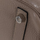 HERMES Birkin 30 Hand Bag Taurillon Leather Beige Silver Auth BA15994SM-17