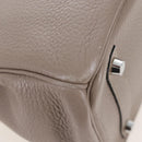 HERMES Birkin 30 Hand Bag Taurillon Leather Beige Silver Auth BA15994SM-18