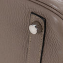 HERMES Birkin 30 Hand Bag Taurillon Leather Beige Silver Auth BA15994SM-21