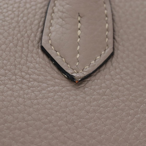 HERMES Birkin 30 Hand Bag Taurillon Leather Beige Silver Auth BA15994SM