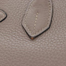 HERMES Birkin 30 Hand Bag Taurillon Leather Beige Silver Auth BA15994SM-23