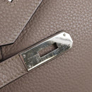 HERMES Birkin 30 Hand Bag Taurillon Leather Beige Silver Auth BA15994SM-26