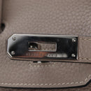 HERMES Birkin 30 Hand Bag Taurillon Leather Beige Silver Auth BA15994SM-27