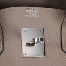 HERMES Birkin 30 Hand Bag Taurillon Leather Beige Silver Auth BA15994SM-29