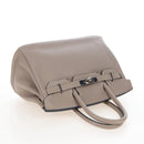 HERMES Birkin 30 Hand Bag Taurillon Leather Beige Silver Auth BA15994SM-6