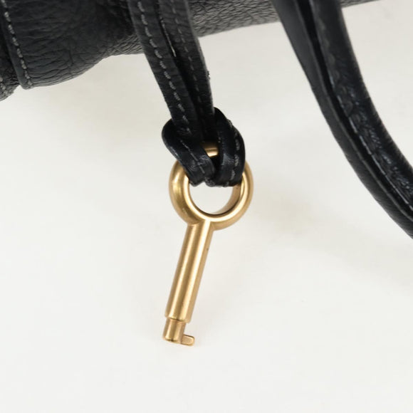 Chloe Paddington Hand Bag Leather Black Gold Silver Auth BA16003V