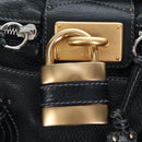 Chloe Paddington Hand Bag Leather Black Gold Silver Auth BA16003V-19