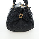 Chloe Paddington Hand Bag Leather Black Gold Silver Auth BA16003V-4