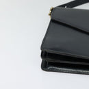 Christian Dior Shoulder Bag Leather Black Gold Auth BA1601-9