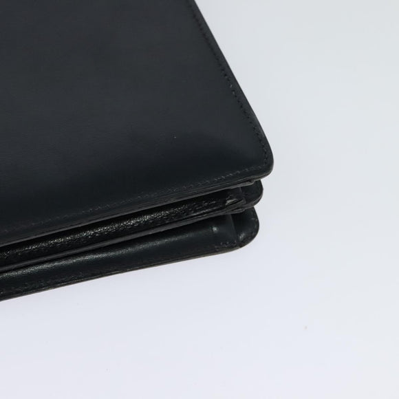 Christian Dior Shoulder Bag Leather Black Gold Auth BA1601