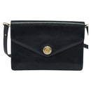 Christian Dior Shoulder Bag Leather Black Gold Auth BA1601-13