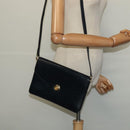 Christian Dior Shoulder Bag Leather Black Gold Auth BA1601-22