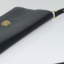 Christian Dior Shoulder Bag Leather Black Gold Auth BA1601-6