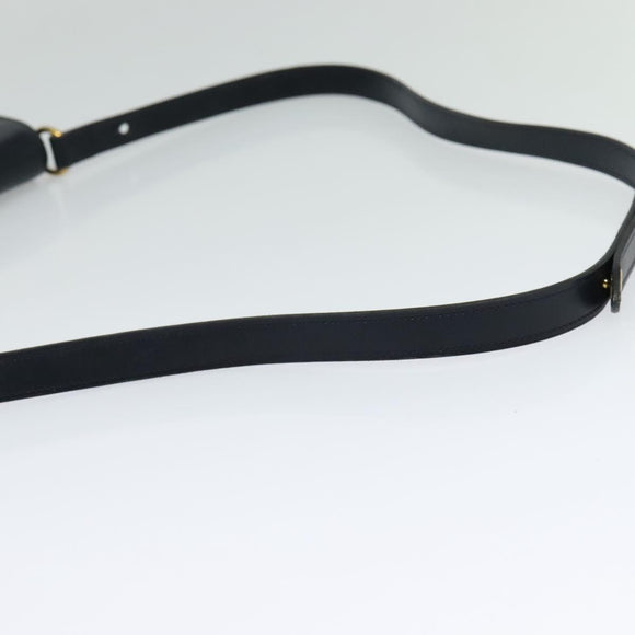 Christian Dior Shoulder Bag Leather Black Gold Auth BA1601