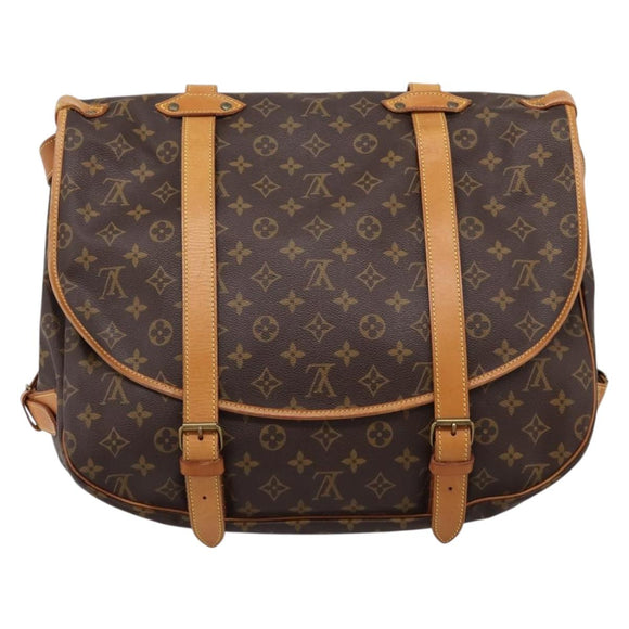 LOUIS VUITTON Monogram Saumur 43 Shoulder Bag M42252 LV Auth BA16012