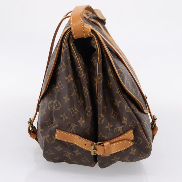 LOUIS VUITTON Monogram Saumur 43 Shoulder Bag M42252 LV Auth BA16012