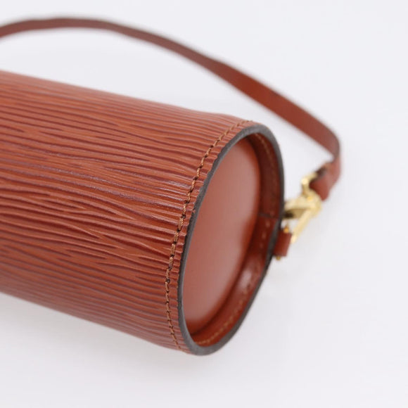 LOUIS VUITTON Epi Soufflot Pouch Brown LV Auth BA16021