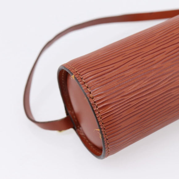 LOUIS VUITTON Epi Soufflot Pouch Brown LV Auth BA16021