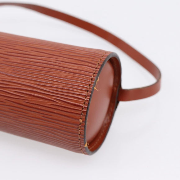 LOUIS VUITTON Epi Soufflot Pouch Brown LV Auth BA16021