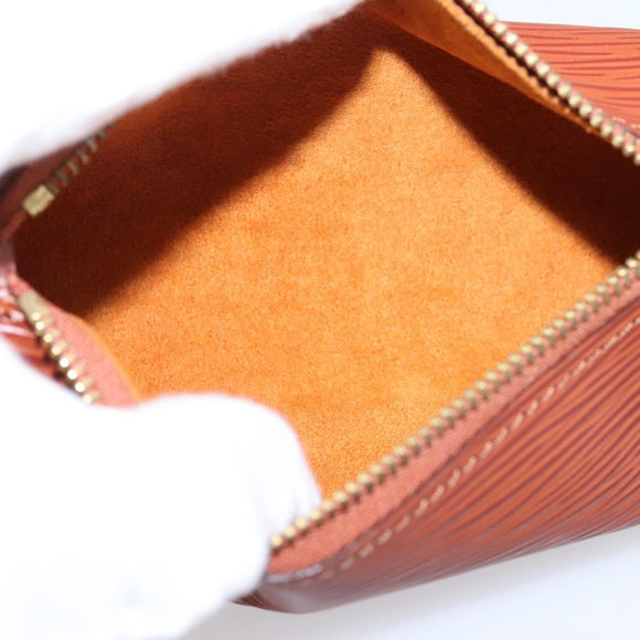 LOUIS VUITTON Epi Soufflot Pouch Brown LV Auth BA16021