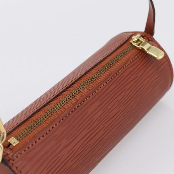 LOUIS VUITTON Epi Soufflot Pouch Brown LV Auth BA16021