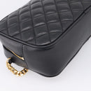 VERSACE Chain Shoulder Bag Leather Black Gold Auth BA16023M-16