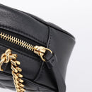VERSACE Chain Shoulder Bag Leather Black Gold Auth BA16023M-10