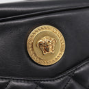 VERSACE Chain Shoulder Bag Leather Black Gold Auth BA16023M-17