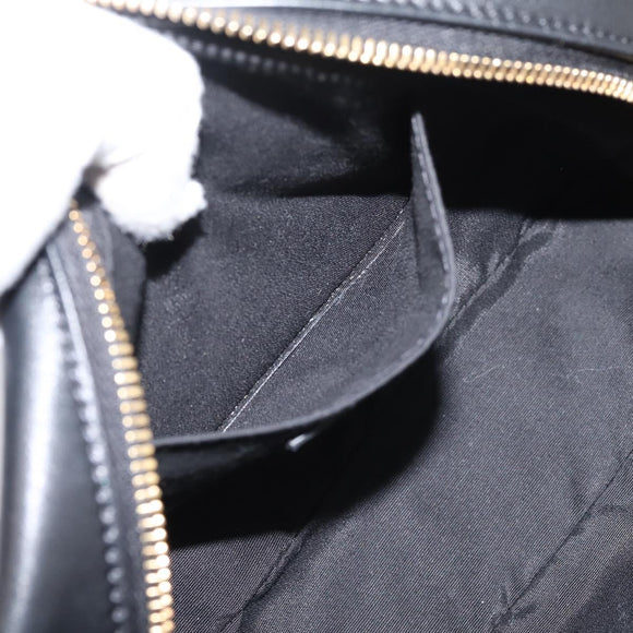 VERSACE Chain Shoulder Bag Leather Black Gold Auth BA16023M