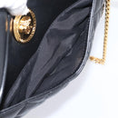 VERSACE Chain Shoulder Bag Leather Black Gold Auth BA16023M-12
