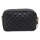 VERSACE Chain Shoulder Bag Leather Black Gold Auth BA16023M-2