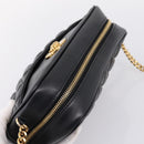 VERSACE Chain Shoulder Bag Leather Black Gold Auth BA16023M-6
