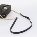 VERSACE Chain Shoulder Bag Leather Black Gold Auth BA16023M-7