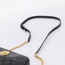 VERSACE Chain Shoulder Bag Leather Black Gold Auth BA16023M-8