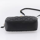 VERSACE Chain Shoulder Bag Leather Black Gold Auth BA16023M-5