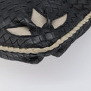 Bottega Veneta INTRECCIATO Hobo Bag Leather outlet Black 115654 Auth BA16024SAV-14