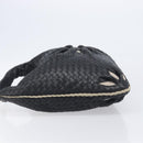 Bottega Veneta INTRECCIATO Hobo Bag Leather outlet Black 115654 Auth BA16024SAV-4