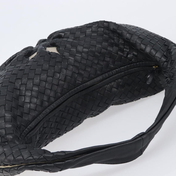 Bottega Veneta INTRECCIATO Hobo Bag Leather outlet Black 115654 Auth BA16024SAV